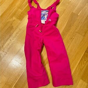 Kids Pink snow bib ski Overalls